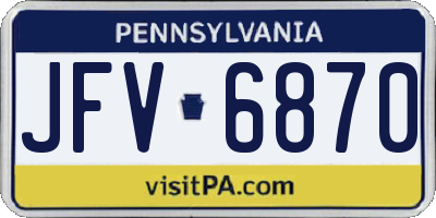 PA license plate JFV6870