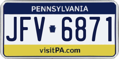 PA license plate JFV6871