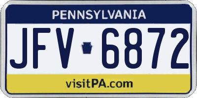 PA license plate JFV6872