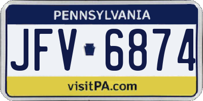 PA license plate JFV6874