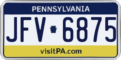 PA license plate JFV6875