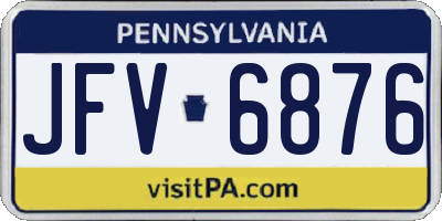 PA license plate JFV6876