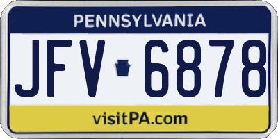 PA license plate JFV6878