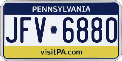 PA license plate JFV6880