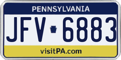 PA license plate JFV6883