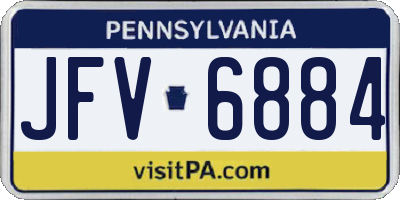 PA license plate JFV6884