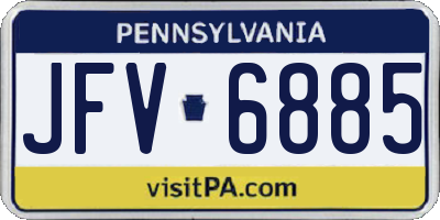 PA license plate JFV6885