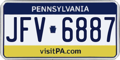 PA license plate JFV6887