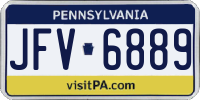 PA license plate JFV6889