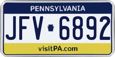 PA license plate JFV6892