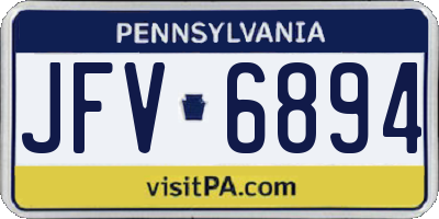 PA license plate JFV6894