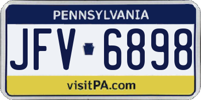 PA license plate JFV6898