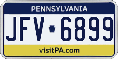 PA license plate JFV6899