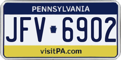 PA license plate JFV6902