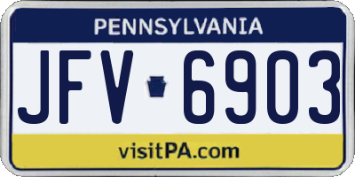 PA license plate JFV6903
