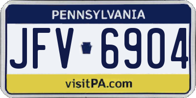 PA license plate JFV6904