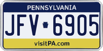 PA license plate JFV6905