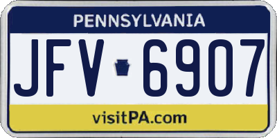 PA license plate JFV6907