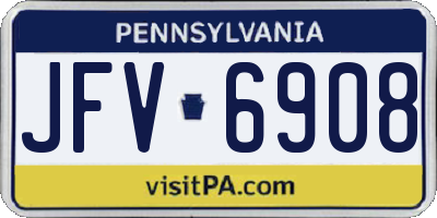 PA license plate JFV6908
