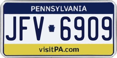 PA license plate JFV6909