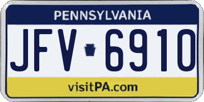 PA license plate JFV6910