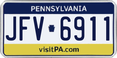 PA license plate JFV6911