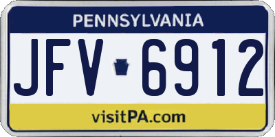 PA license plate JFV6912