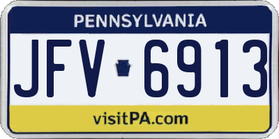 PA license plate JFV6913