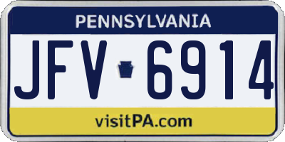 PA license plate JFV6914