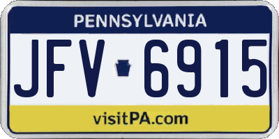 PA license plate JFV6915