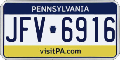 PA license plate JFV6916