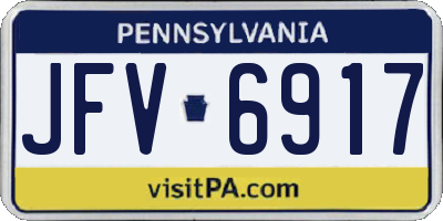 PA license plate JFV6917