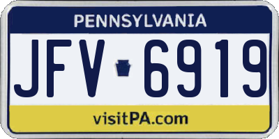 PA license plate JFV6919