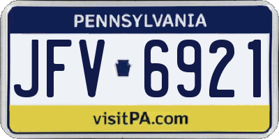 PA license plate JFV6921