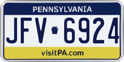 PA license plate JFV6924