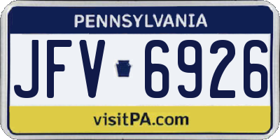 PA license plate JFV6926