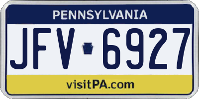 PA license plate JFV6927