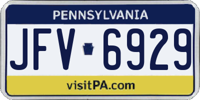 PA license plate JFV6929
