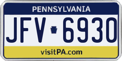 PA license plate JFV6930