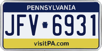 PA license plate JFV6931