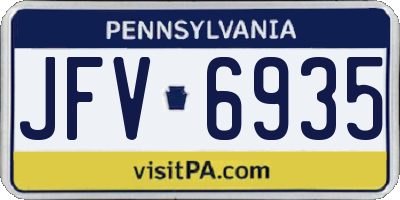 PA license plate JFV6935