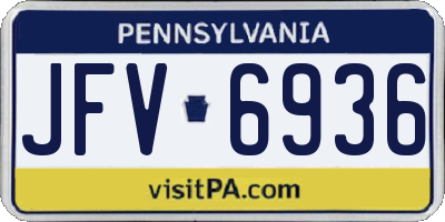 PA license plate JFV6936
