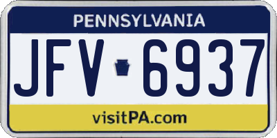 PA license plate JFV6937