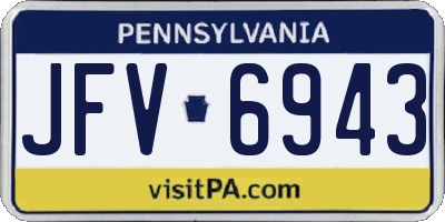PA license plate JFV6943