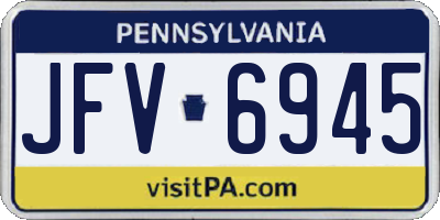 PA license plate JFV6945
