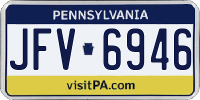 PA license plate JFV6946
