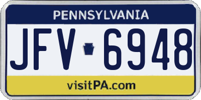 PA license plate JFV6948