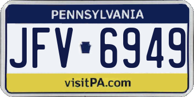 PA license plate JFV6949