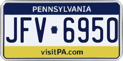 PA license plate JFV6950