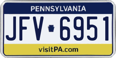 PA license plate JFV6951
